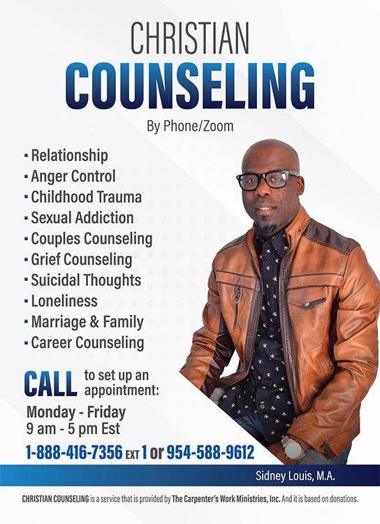 A poster advertising counseling services for people with mental illness.